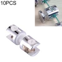 10 stuks zink legering Bright vaste beugel aansluiting 12mm cilindrische dubbelzijdige glas Bevestigingsklem