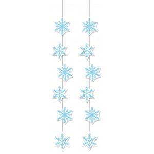 2x stuks sneeuwvlokken decoratie papieren slinger 108 cm