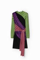 Korte gestreepte jurk María Escoté - BLACK - M Korte gestreepte jurk María Escoté - BLACK - M