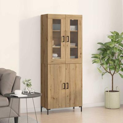 Hoge kast 2 pcs artisanaal eikenkleurig 69,5 x 34 x 180 cm