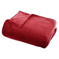 Atmosphera Plaid deken - rood - polyester - 125 x 150 cm - Bankdeken - Fleece plaid