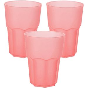 Limonade/drinkbeker kunststof - 4x - rood - 480 ml - 12 x 9 cm - Bekers