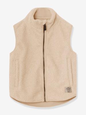 Kindervestje van teddyfleece MATBATTAL MINI A TURE zandbeige