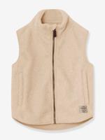 Kindervestje van teddyfleece MATBATTAL MINI A TURE zandbeige