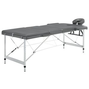 VidaXL Massagetafel met 3 zones 186x68 cm aluminium frame antraciet