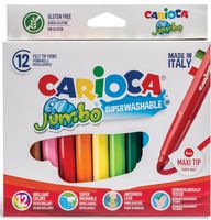 Carioca viltstift Jumbo Superwashable 12 stiften in een kartonnen etui - thumbnail