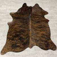 Koeienhuid bruin zwart brindle 175x145cm S