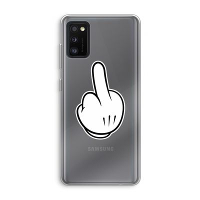 Middle finger black: Samsung Galaxy A41 Transparant Hoesje