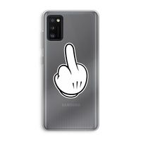 Middle finger black: Samsung Galaxy A41 Transparant Hoesje