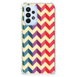 Samsung Galaxy A23 Doorzichtige Silicone Hoesje Zigzag Multi Color