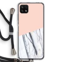 A touch of peach: Samsung Galaxy A22 5G Transparant Hoesje met koord