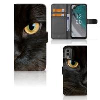 Nokia C32 | Telefoonhoesje | Met pasjeshouder | Zwarte Kat