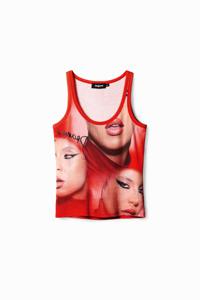 Nathy Peluso tanktop met gezichten - RED - L