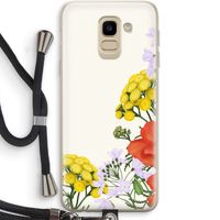 Wilde bloemen: Samsung Galaxy J6 (2018) Transparant Hoesje met koord