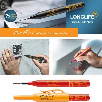 Pica Ink marker voor diepe gaten rood 150/40 gemak dient de mens de ideale aftekenpen