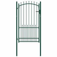 Poort met speerpunten 100x175 cm staal groen