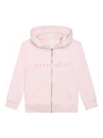 Givenchy Kids hoodie zippé à logo imprimé - Rose