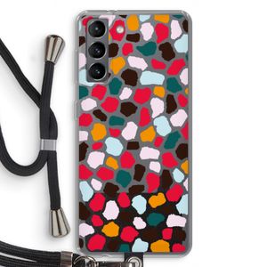 Colored Giraffe: Samsung Galaxy S21 Transparant Hoesje met koord