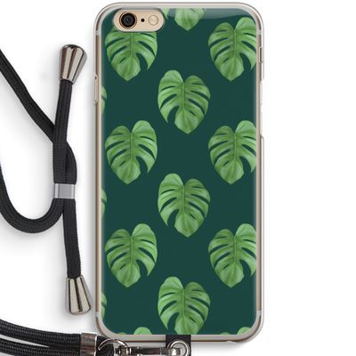 Monstera leaves: iPhone 6 / 6S Transparant Hoesje met koord