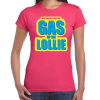 Gas op die Lollie foute party shirt roze dames 2XL  - - thumbnail