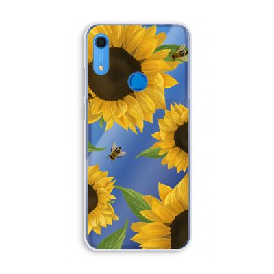 Sunflower and bees: Huawei Y6s Transparant Hoesje