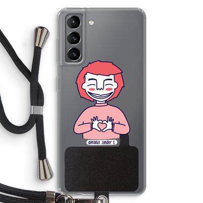Hartje: Samsung Galaxy S21 Transparant Hoesje met koord