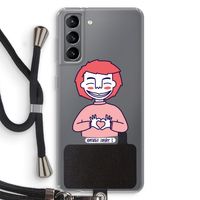 Hartje: Samsung Galaxy S21 Transparant Hoesje met koord
