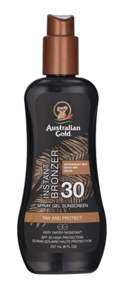 Australian Gold Instant Bronzer Spray Gel Sunscreen SPF30 237 ml