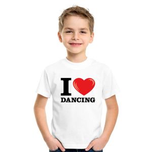 Wit I love dancing t-shirt kinderen XL (158-164)  -