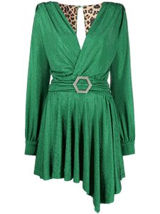 Philipp Plein robe courte Artemis à ornements en cristal - Vert