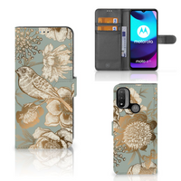 Hoesje voor Motorola Moto E20 | E30 | E40 Vintage Bird Flowers