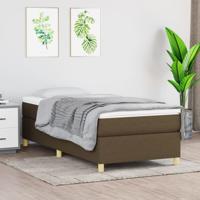 Bedframe zonder matras 90x190 cm stof donkerbruin