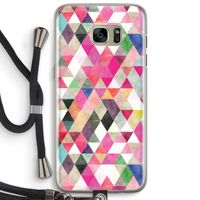 Gekleurde driehoekjes: Samsung Galaxy S7 Edge Transparant Hoesje met koord