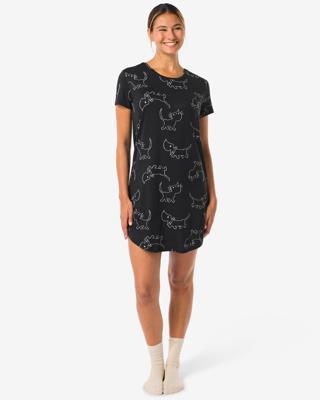 HEMA Takkie damesnachthemd micro zwart (zwart)