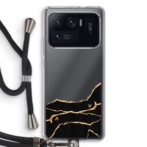 Gouden marmer: Xiaomi Mi 11 Ultra Transparant Hoesje met koord