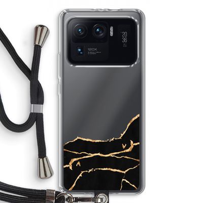 Gouden marmer: Xiaomi Mi 11 Ultra Transparant Hoesje met koord