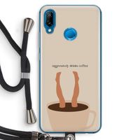 Aggressively drinks coffee: Huawei P20 Lite Transparant Hoesje met koord