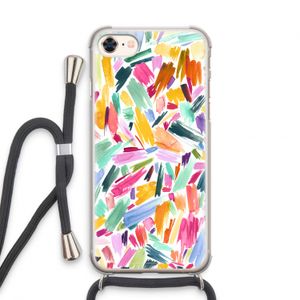 Watercolor Brushstrokes: iPhone 8 Transparant Hoesje met koord