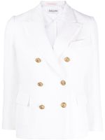 SAULINA blazer en coton à boutonnière croisée - Blanc