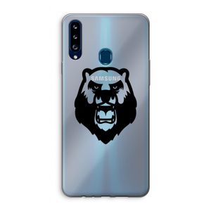 Angry Bear (black): Samsung Galaxy A20s Transparant Hoesje