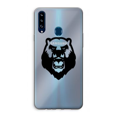Angry Bear (black): Samsung Galaxy A20s Transparant Hoesje