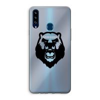 Angry Bear (black): Samsung Galaxy A20s Transparant Hoesje