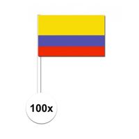 100x Colombia decoratie papieren zwaaivlaggetjes   - - thumbnail