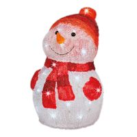 Kerstverlichting Led figuren voor buiten sneeuwpop 25 x 25 x 35 cm met 40 lampjes helder wit - thumbnail