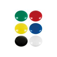 6x Ronde koelkast/whiteboard magneten 25 mm gekleurd