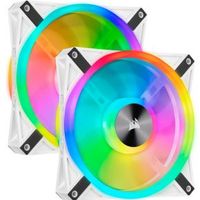 Corsair Casefan iCUE QL140 RGB PWM White Dual Fan Kit with Lighting Node CORE