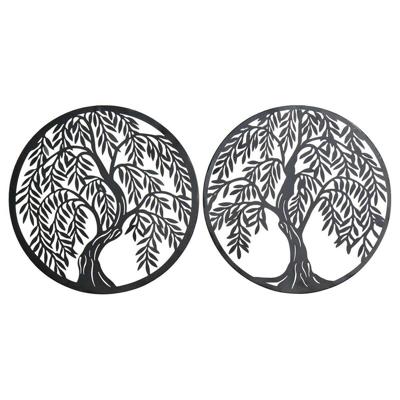 Wanddecoratie DKD Home Decor Boomstructuur Metaal (2 pcs) (40 x 1 x 40 cm)