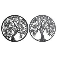 Wanddecoratie DKD Home Decor Boomstructuur Metaal (2 pcs) (40 x 1 x 40 cm)