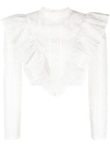 SANDRO blouse Shena à fleurs brodées - Blanc