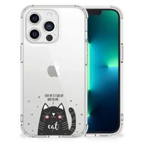 Apple iPhone 13 Pro Stevig Bumper Hoesje Cat Good Day - thumbnail